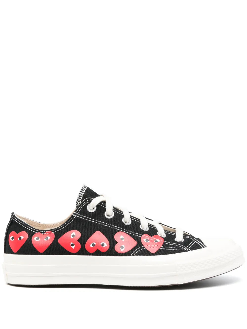 Comme Des Garçons Play x Converse Tenis Chuck 70 Multi Heart En Colaboración Con Converse | Negro | FARFETCH MX